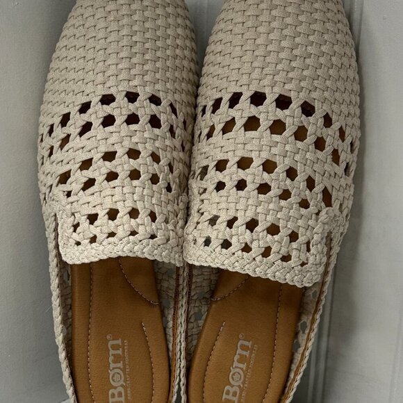 BORN Cameo II Woven Fabric Mules Size 8 in Cream - Picture 3 of 7